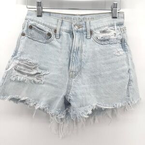 American Eagle light wash‎ fringe shorts Sz 0 Denim 100% Cotton Festival Country